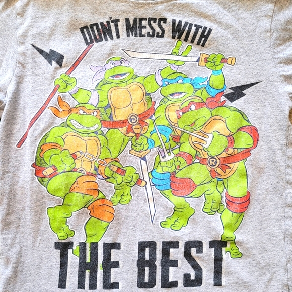 EUC Nickelodeon Bundle Boys Ninja Turtle Pullover Hoodie & T-Shirt - Black/Gray - Picture 9 of 10